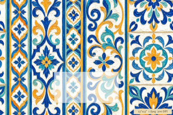 Download Mediterranean Tile Pattern Digital Paper - Tile Collection