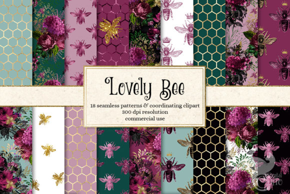 Download Lovely Bee Digital Paper - Love Collection