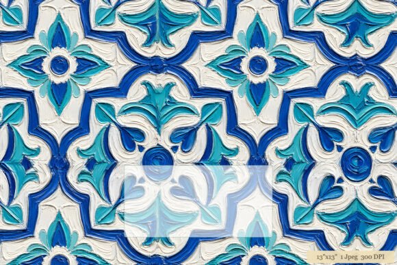 Download Blue Teal Majolica Tile Pattern Art - Tile Collection