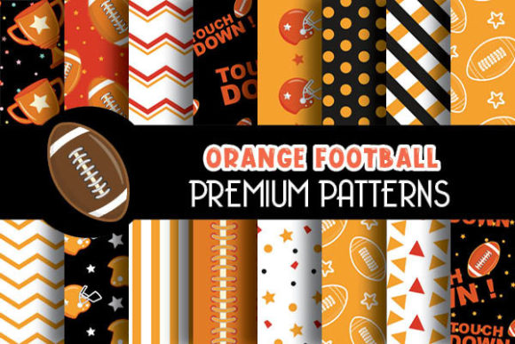 Download Orange Football Digital Papers Patterns - Football digital papers Collection