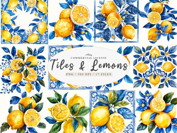 Download Portuguese Tiles, Lemon Branch Print - Tile Collection