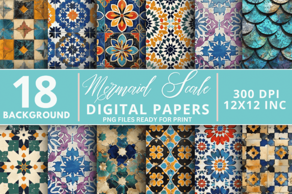 Download Moroccan Tiles Paper Digital Paper Bundl - Tile Collection