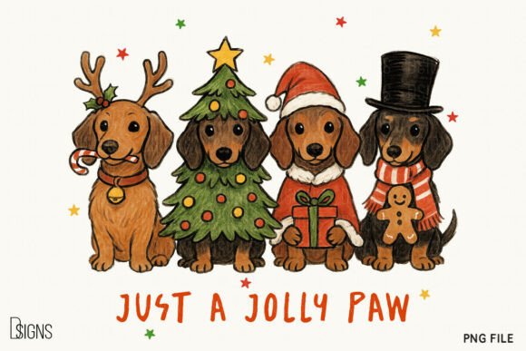 Download Christmas Dachshund Dog Lover Jolly Paw - Love Collection