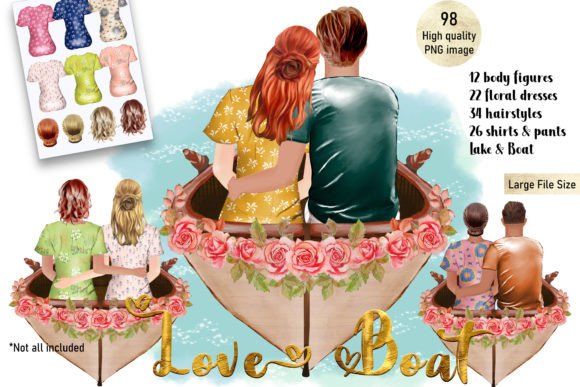 Download Love Boat Couple BFF DIY Valentines PNG - Love Collection