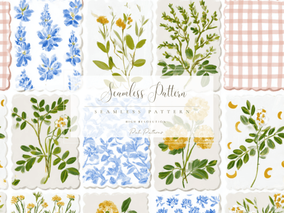 Download Seamless Floral Grid Pattern PNG - Grid Collection