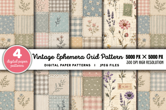 Download Vintage Grid Lined Ephemera Background 2 - Grid Collection