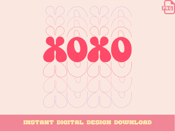 Download Love XOXO Design, Groovy Valentines PNG - Love Collection